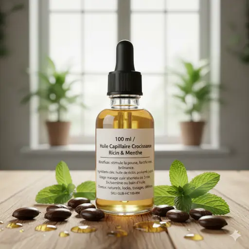 [GUB-HC100-RM] Huile Capillaire Croissance Ricin & Menthe — 100 ml